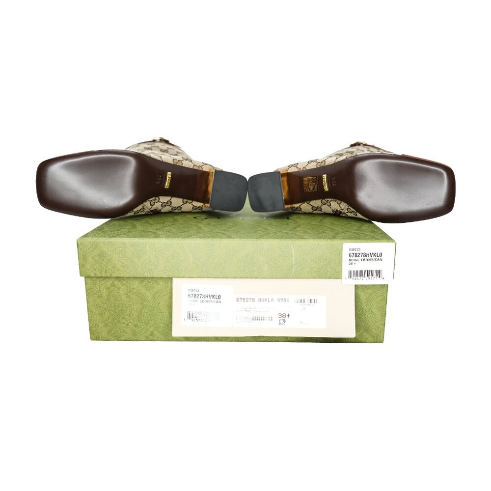 Gucci 678278 Original GG Canvas & Leather Knee Boots - Picture 5 of 8